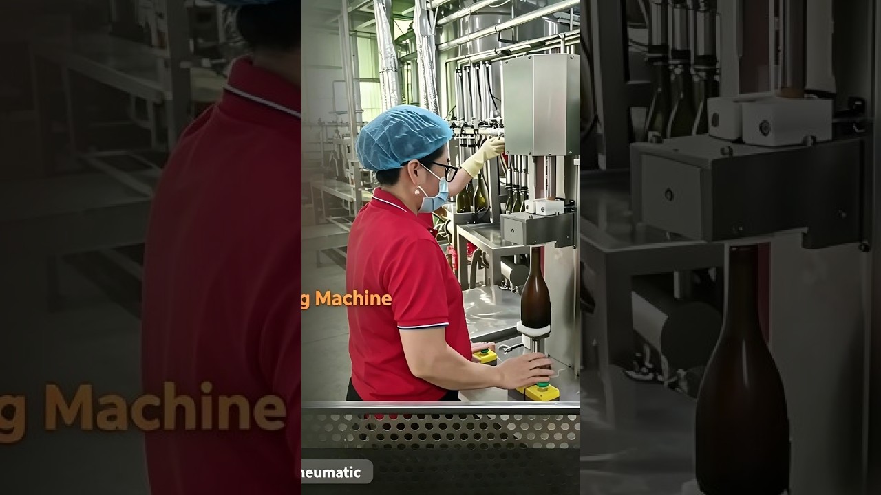 750ml Sparkling Wine Semi Automatic Corking Wire Binding Machine 600BPH Glass Bottle