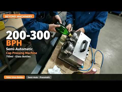 750ml Sparkling Wine Semi Automatic Capping Machine 200-300BPH Glass Bottle